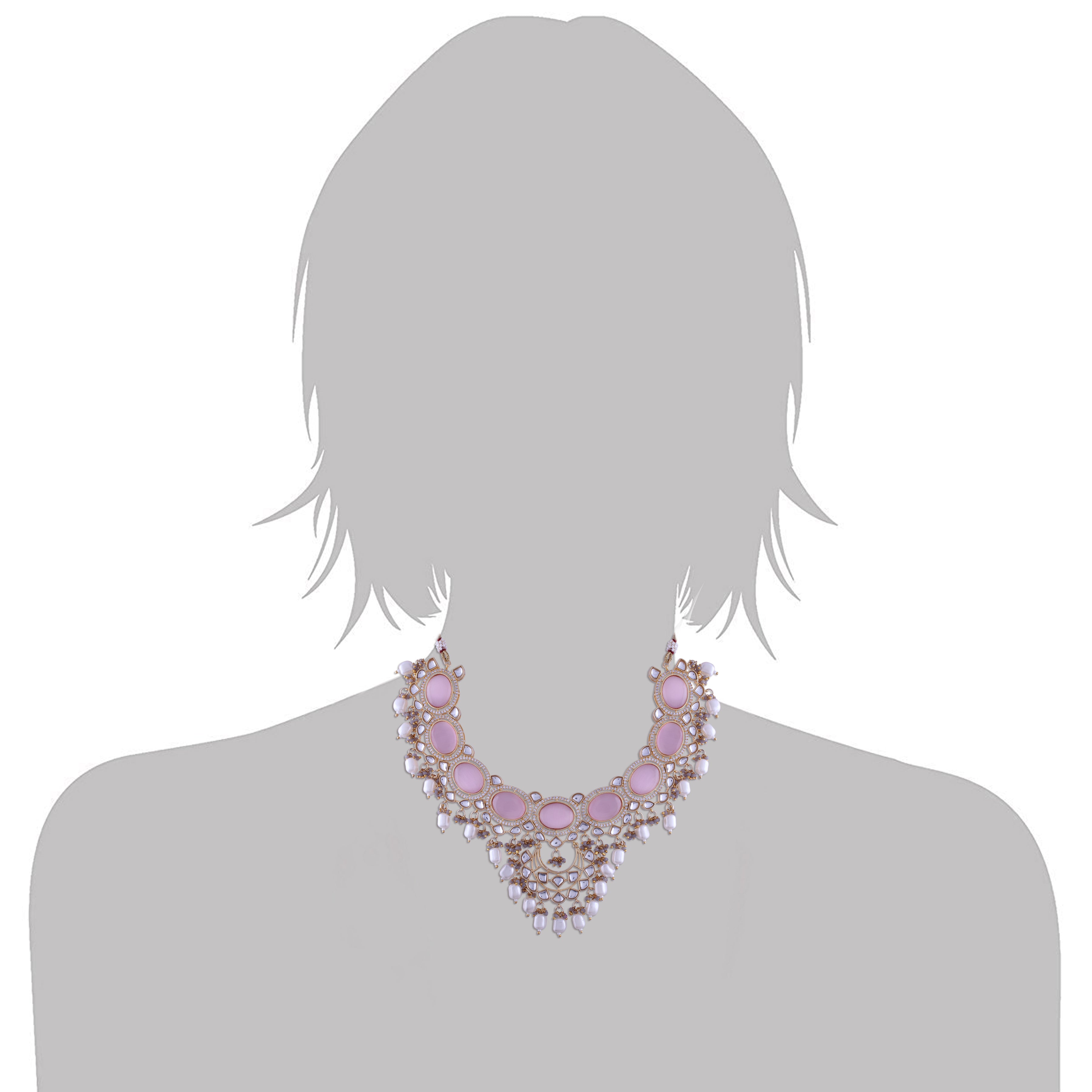Noor Pink Polki Kundan Neckpiece