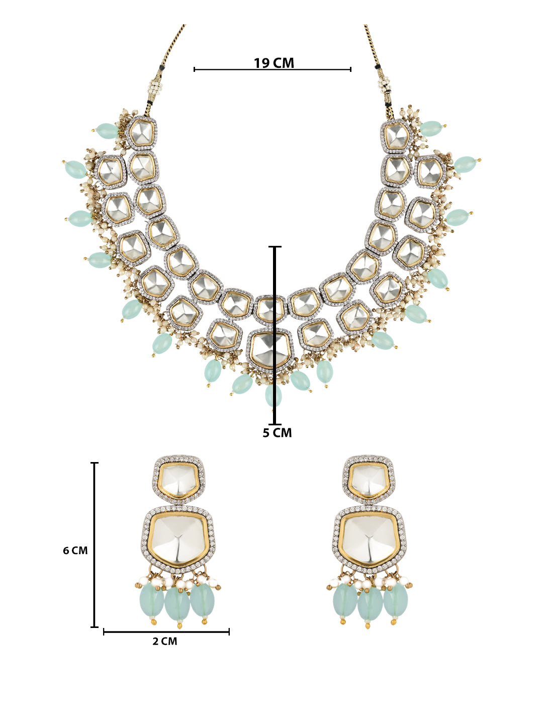 Taapsee Turquoise Polki Kundan Neckpiece
