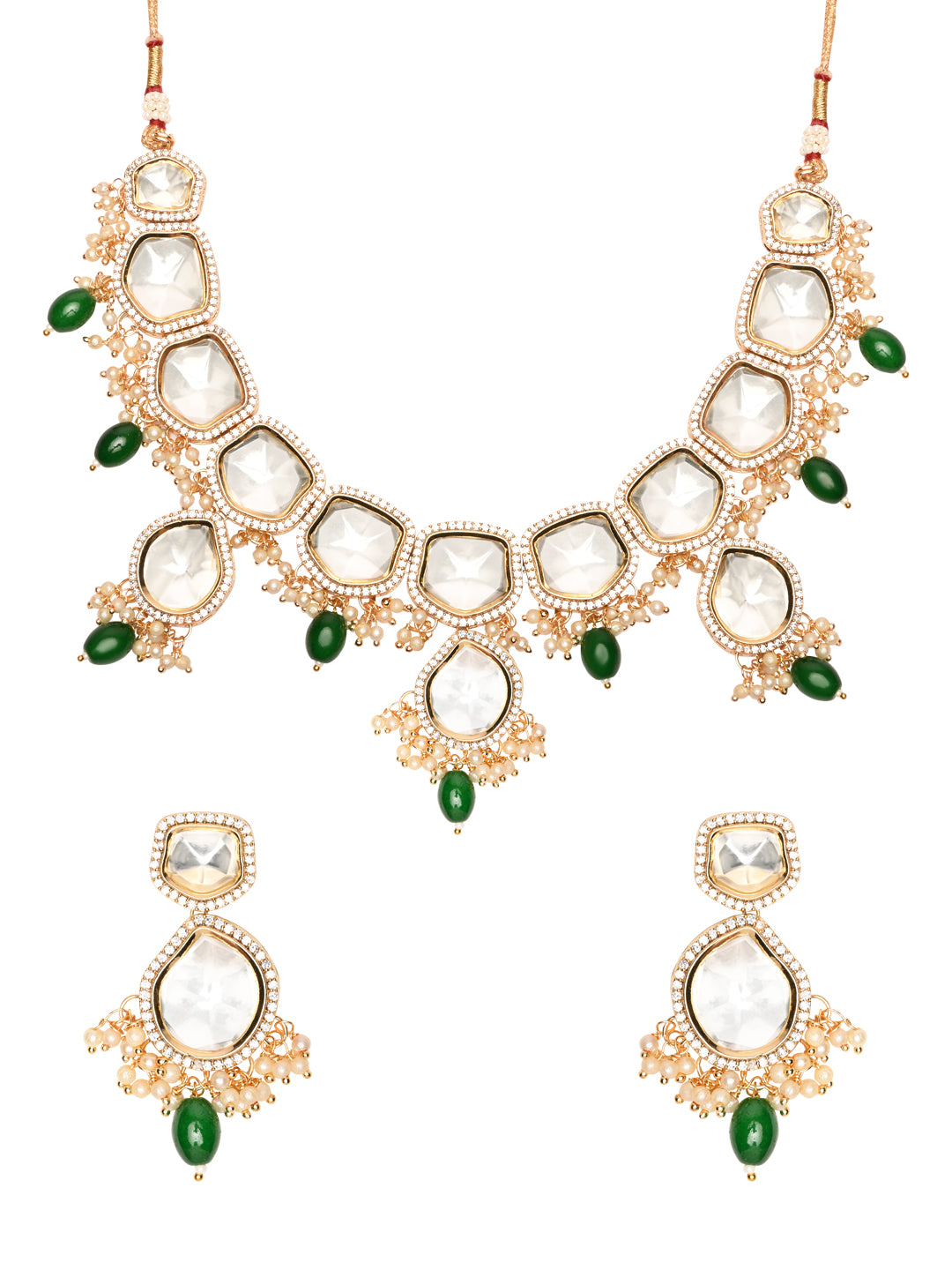 ERUM Green Polki Necklace Sets