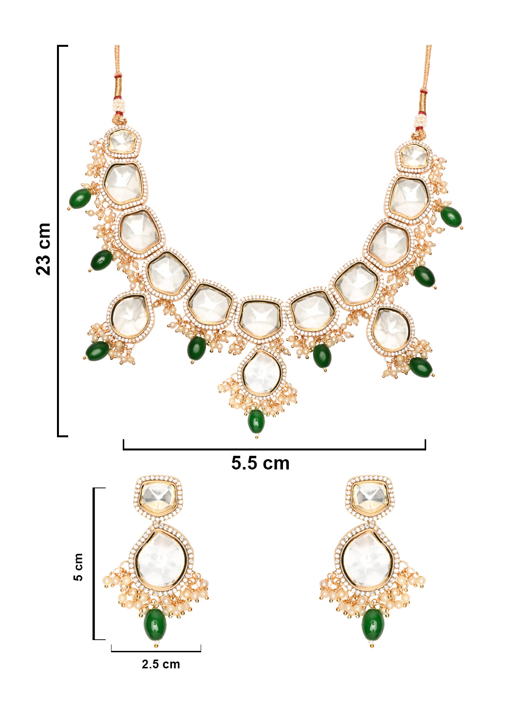 ERUM Green Polki Necklace Sets