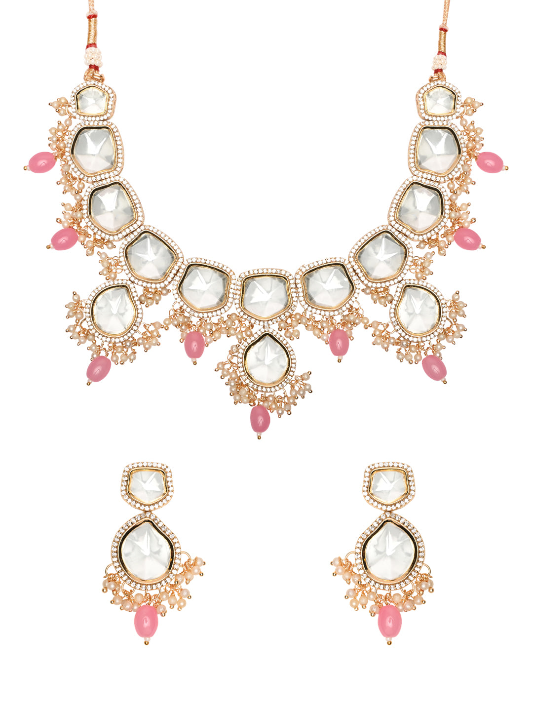ERUM Pink Polki Necklace Sets