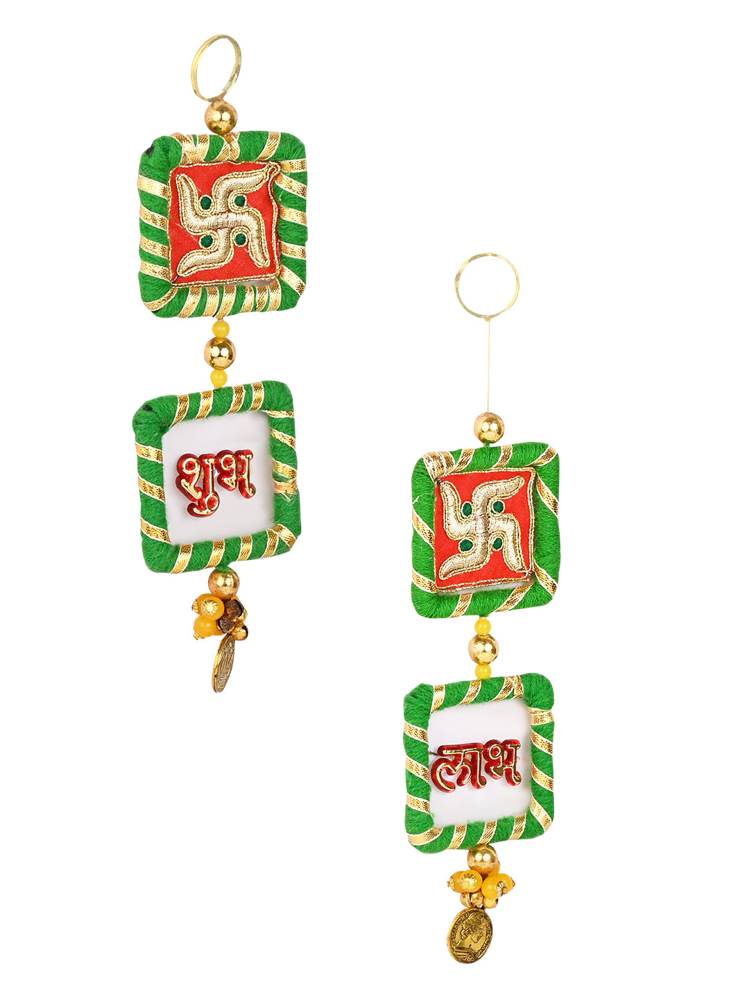 Antique Swastik Shubh Labh Wall Hanging - Set Of 2