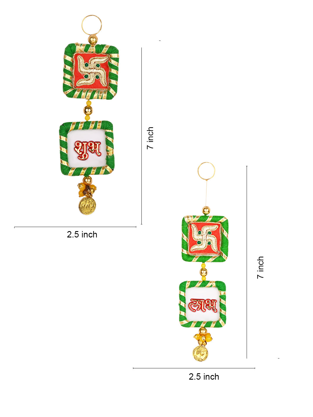 Antique Swastik Shubh Labh Wall Hanging - Set Of 2