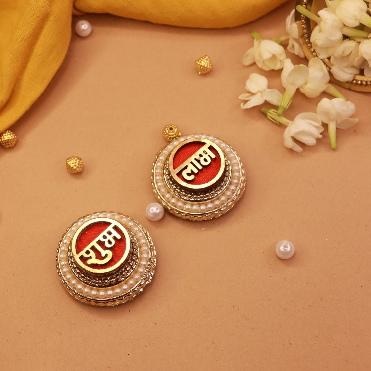 Antique Shubh Labh Door Stickers - Set Of 3