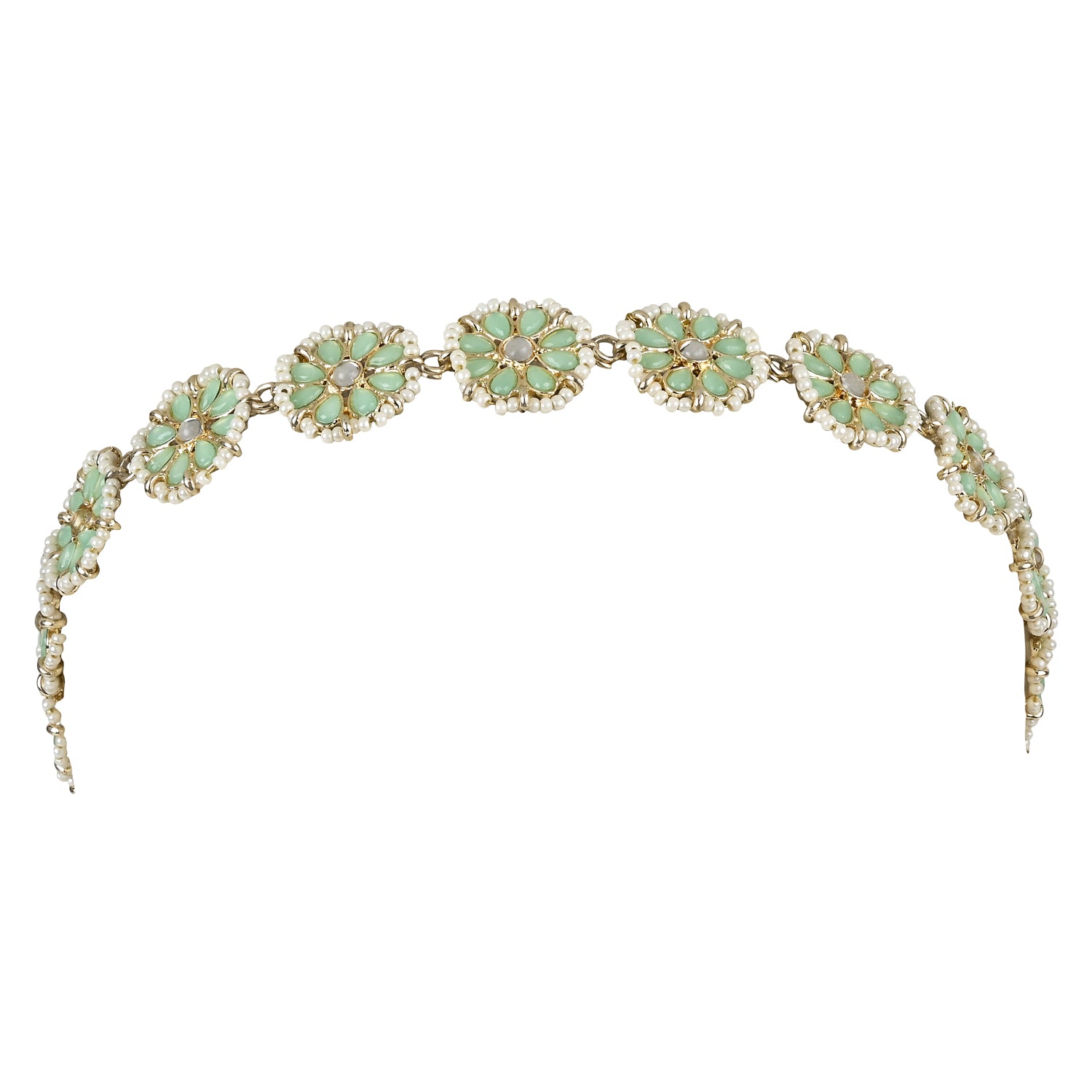 Shivani Mint Floral Sheeshpatti