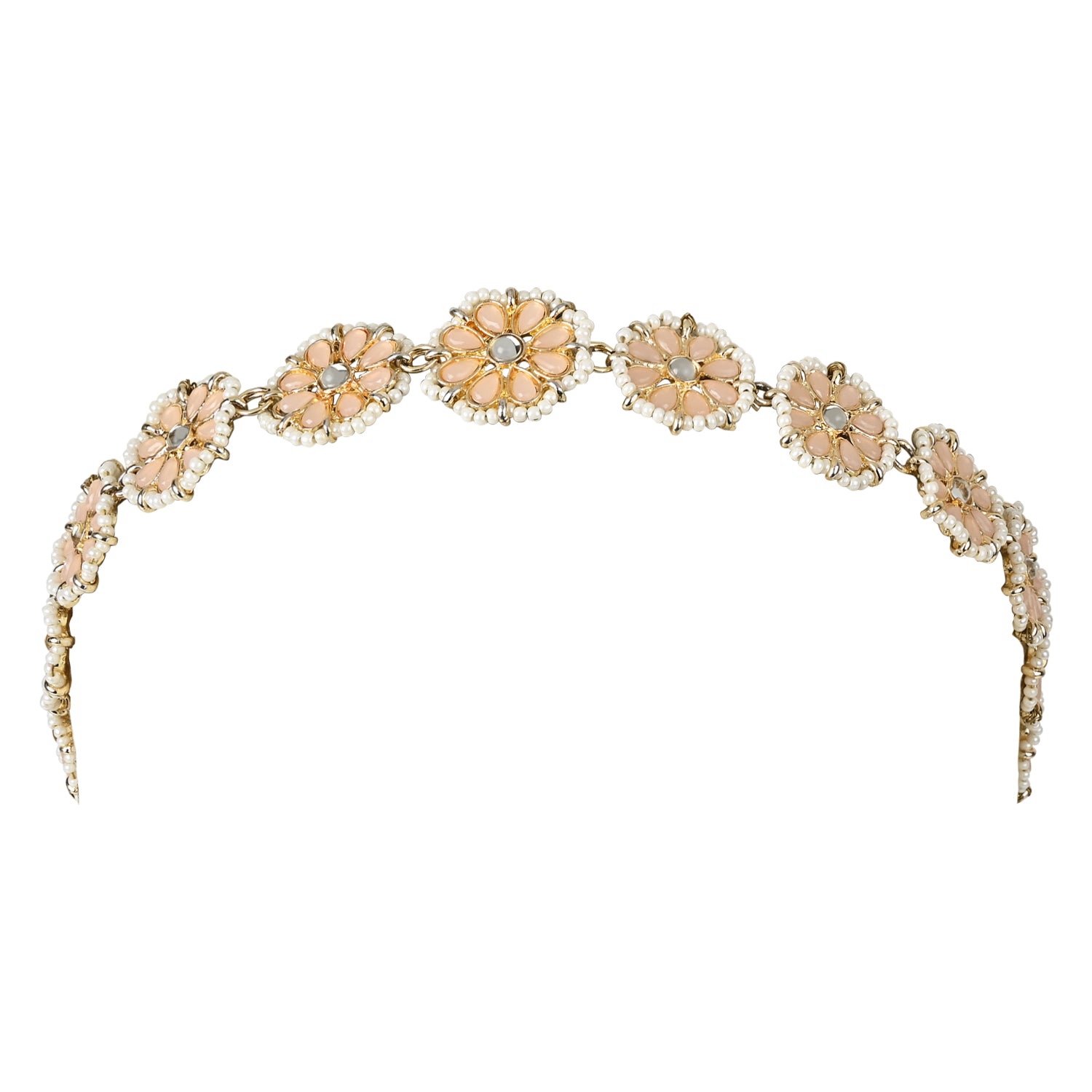 Shivani Peach Floral Sheeshpatti