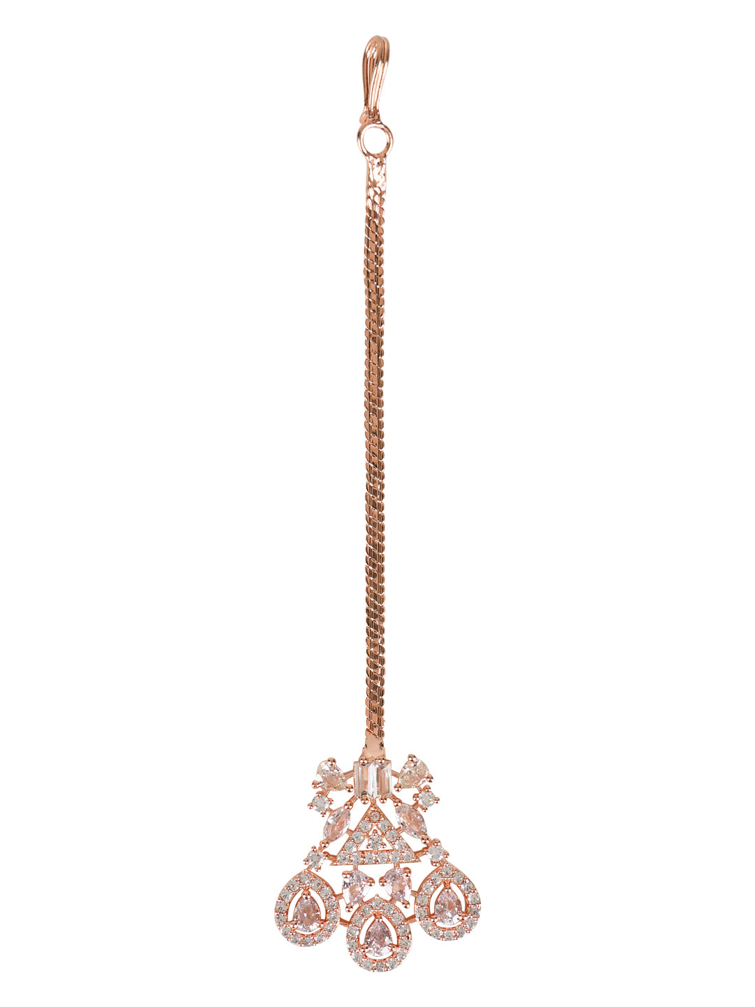 Harnaaz Rose Gold Maangtikka