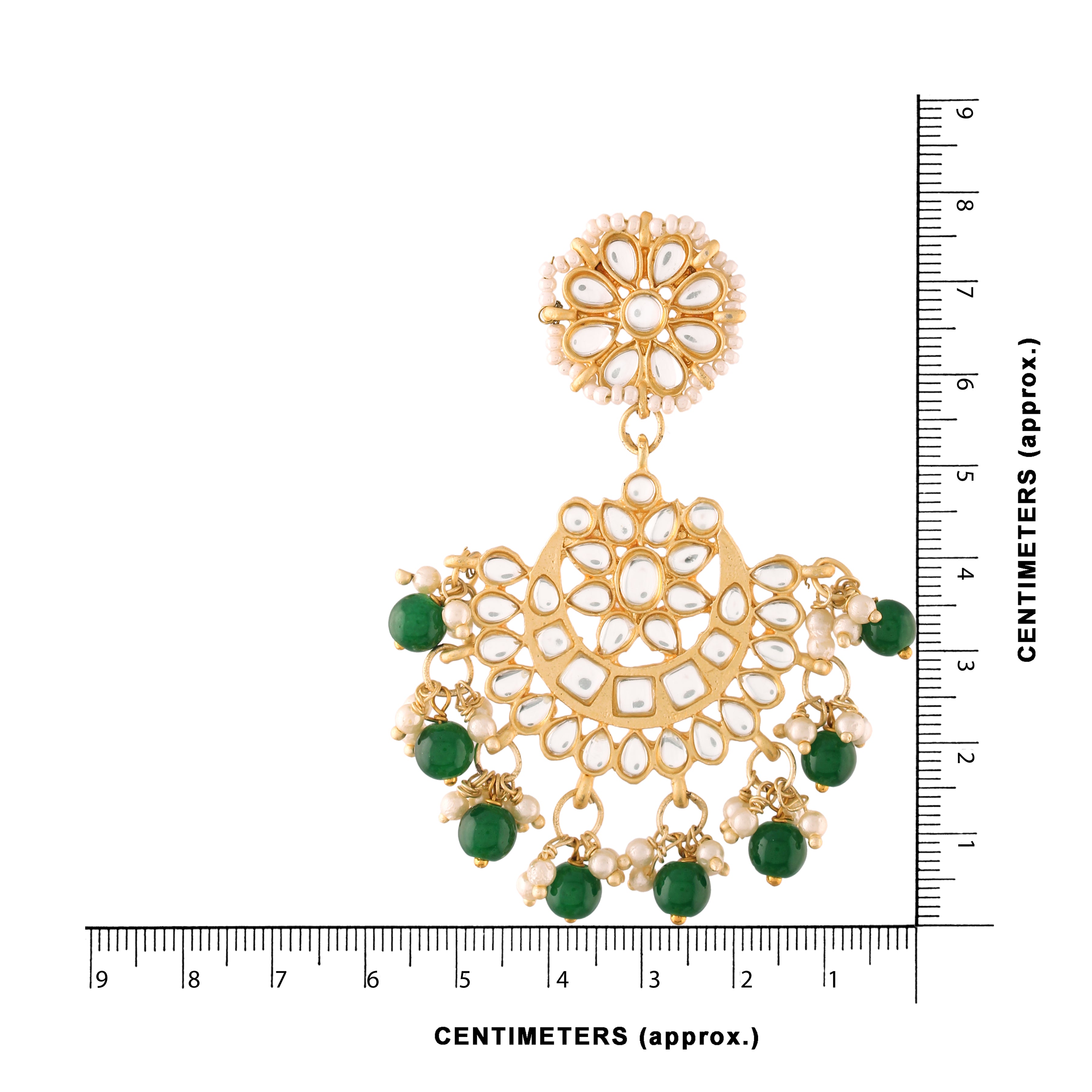 Shyama Green MaangTikka Earrings Set