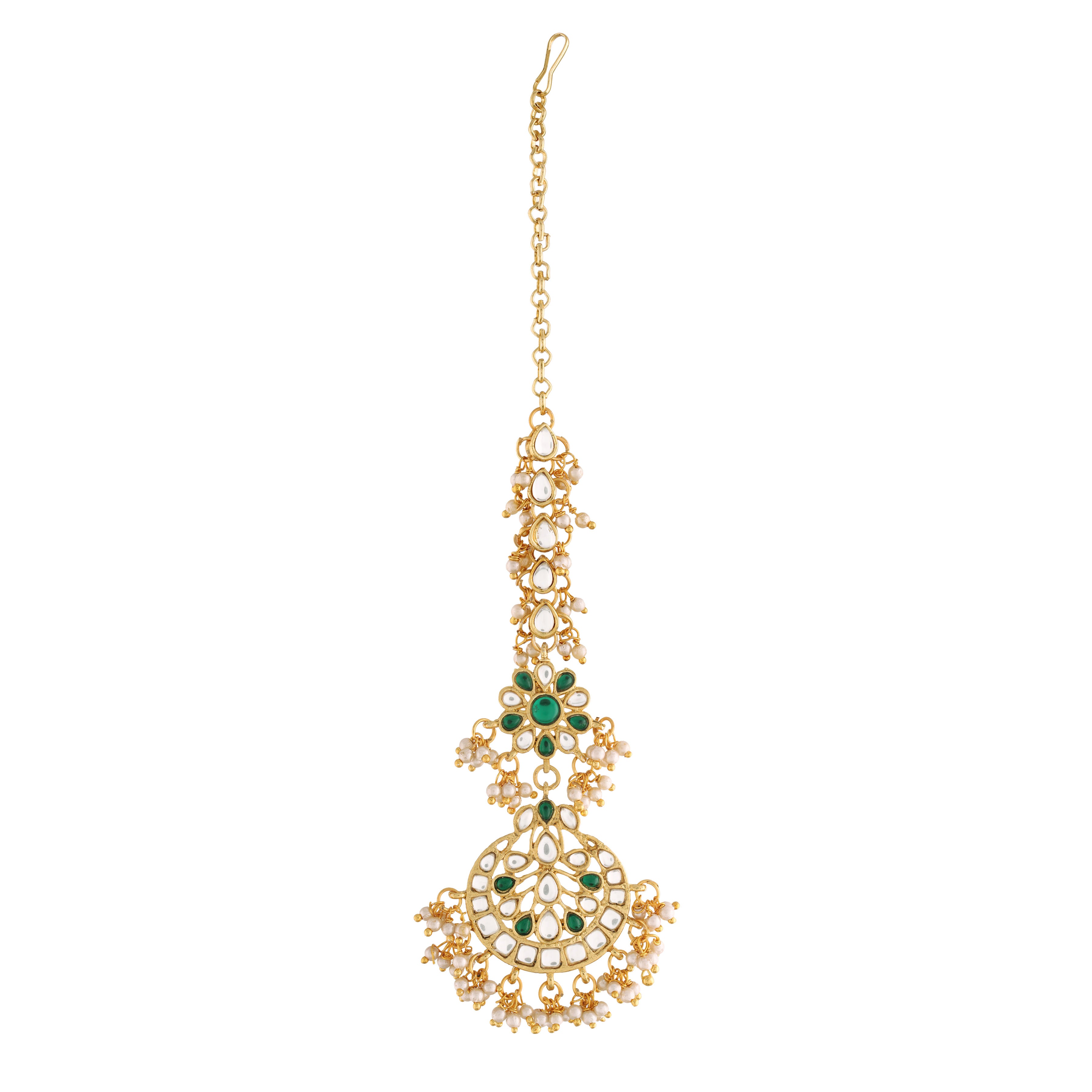 Kamya Green Maangtikka earring set