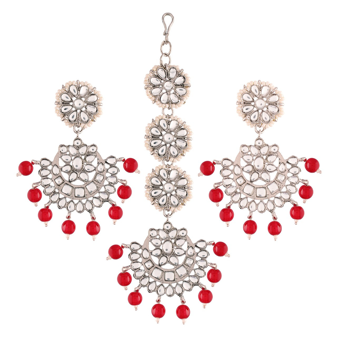 kundan , pearls , chandbali