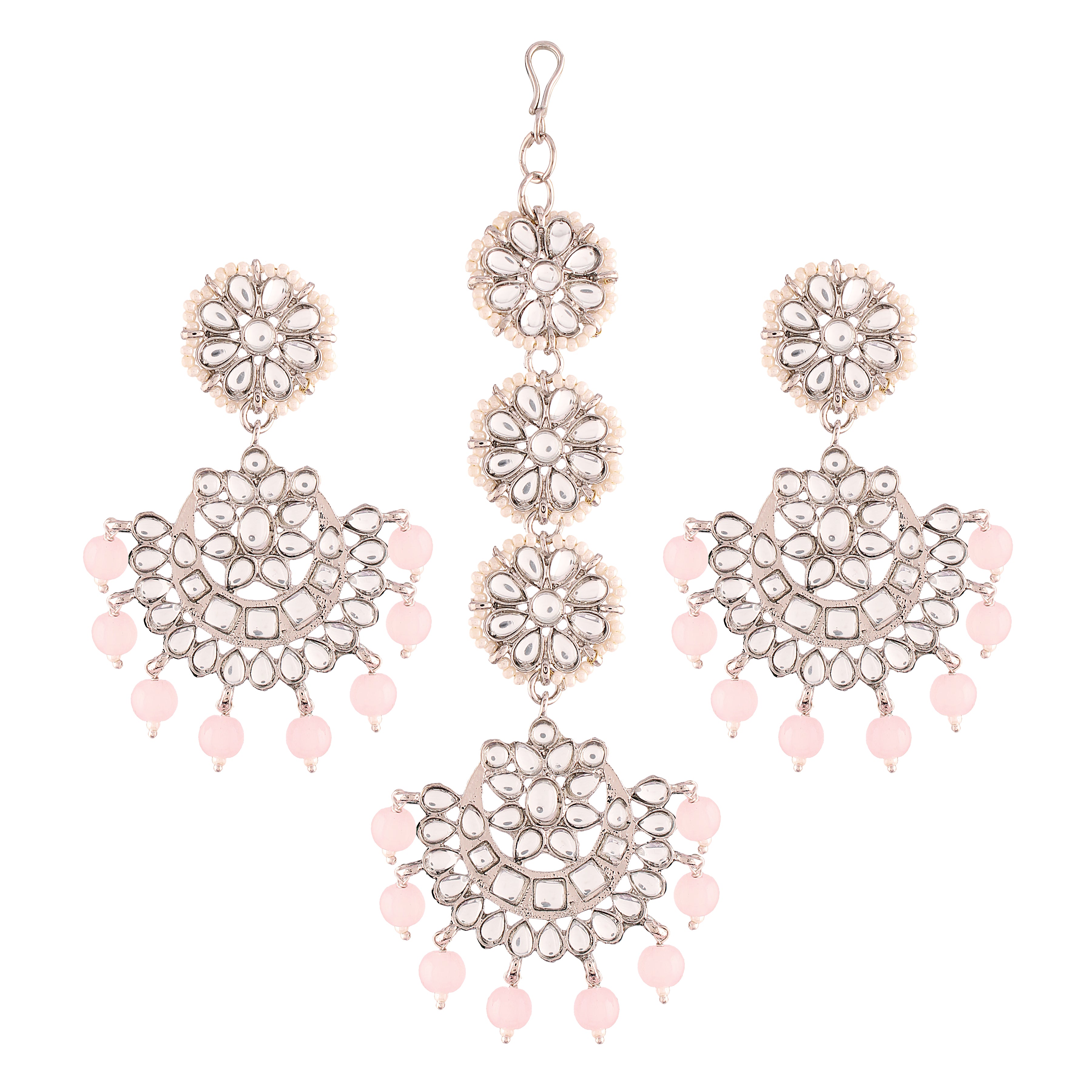 kundan , pearls , chandbali
