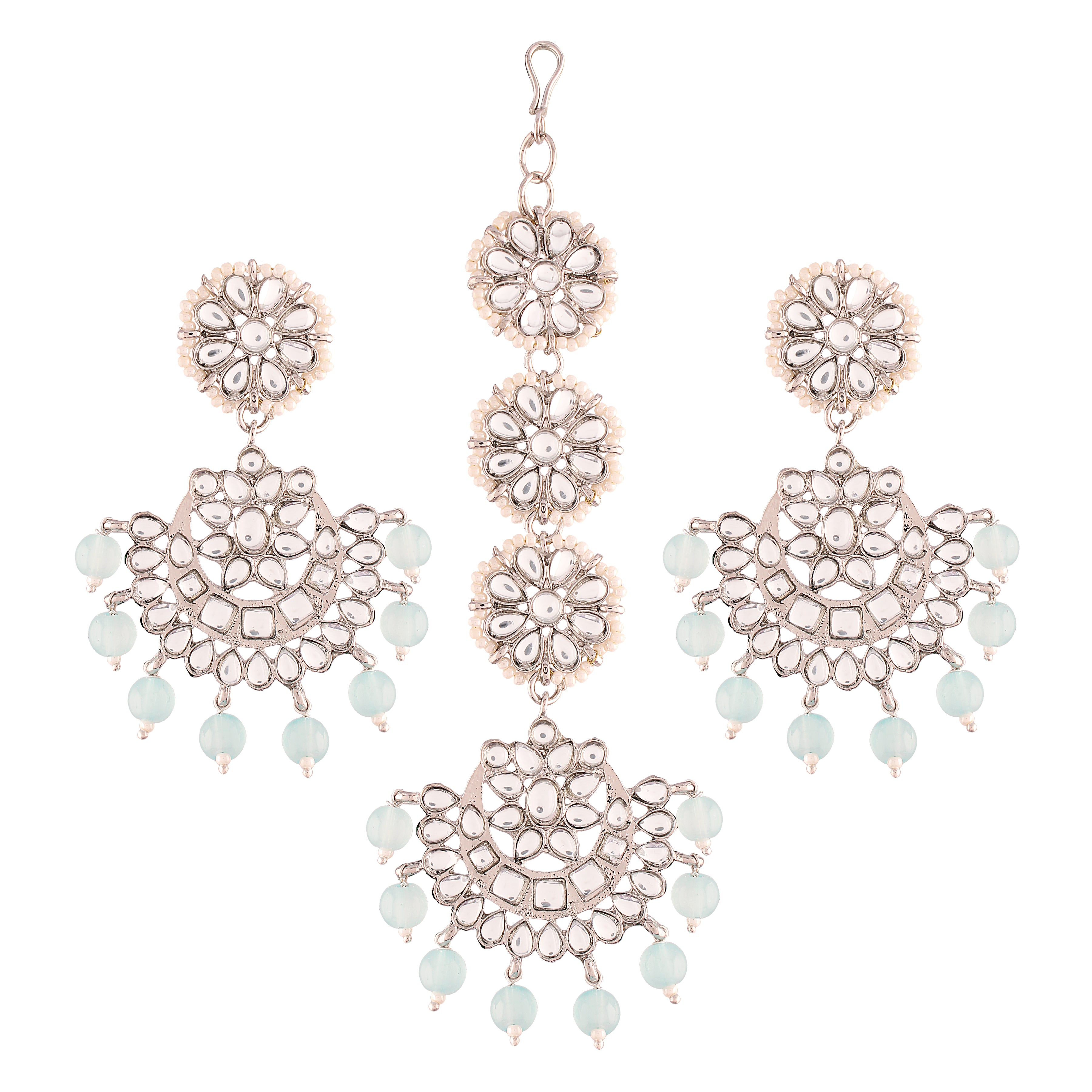 kundan , pearls , chandbali