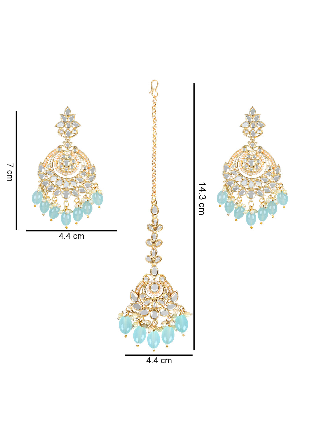Shehnaz Turquoise Maangtikka Earring Set