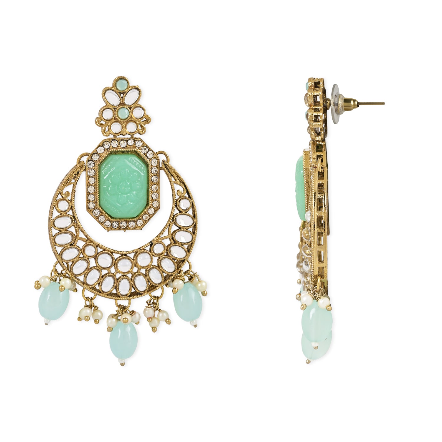 Ayra Turquoise Maangtikka Earring Set