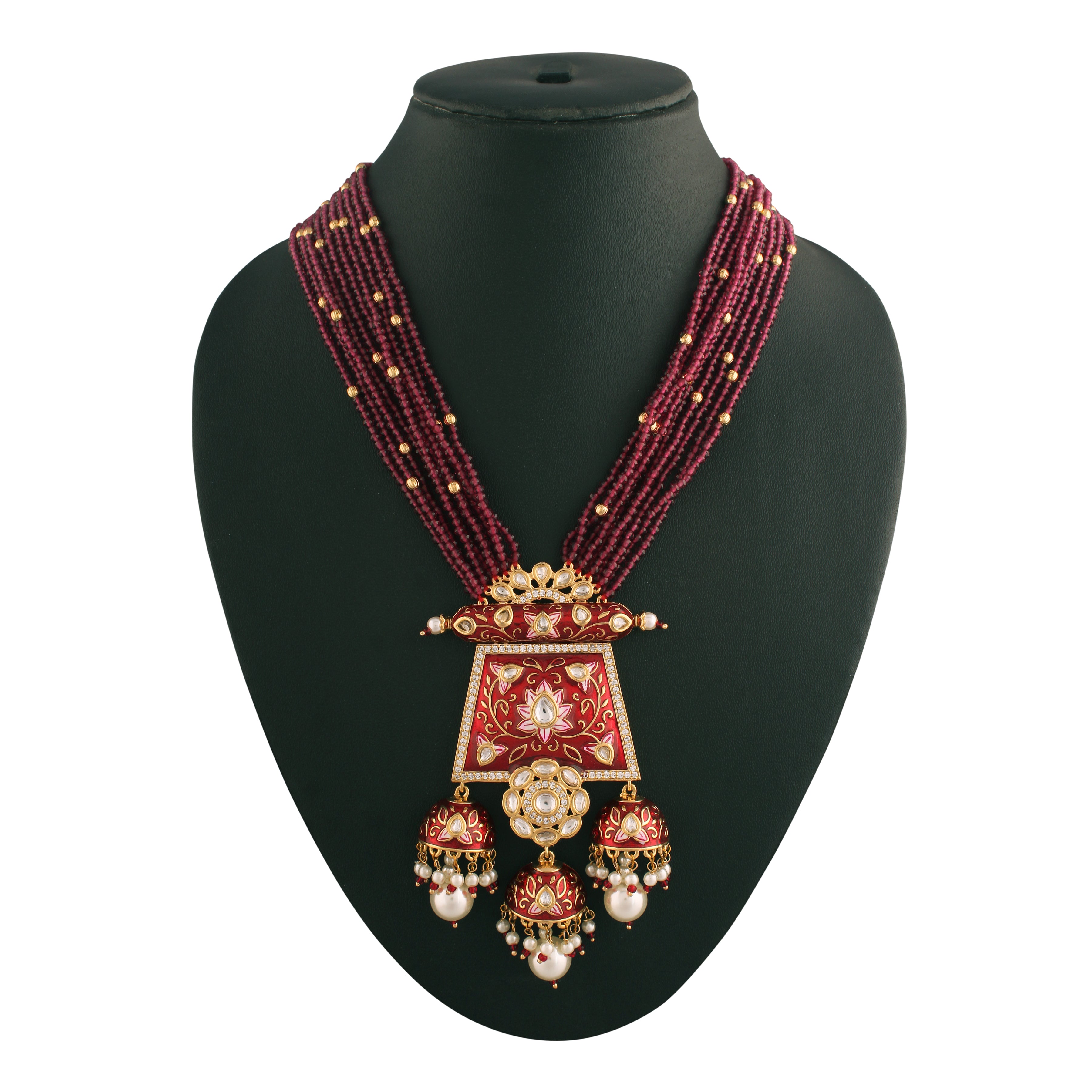 FALAk Maroon Jewellery Set