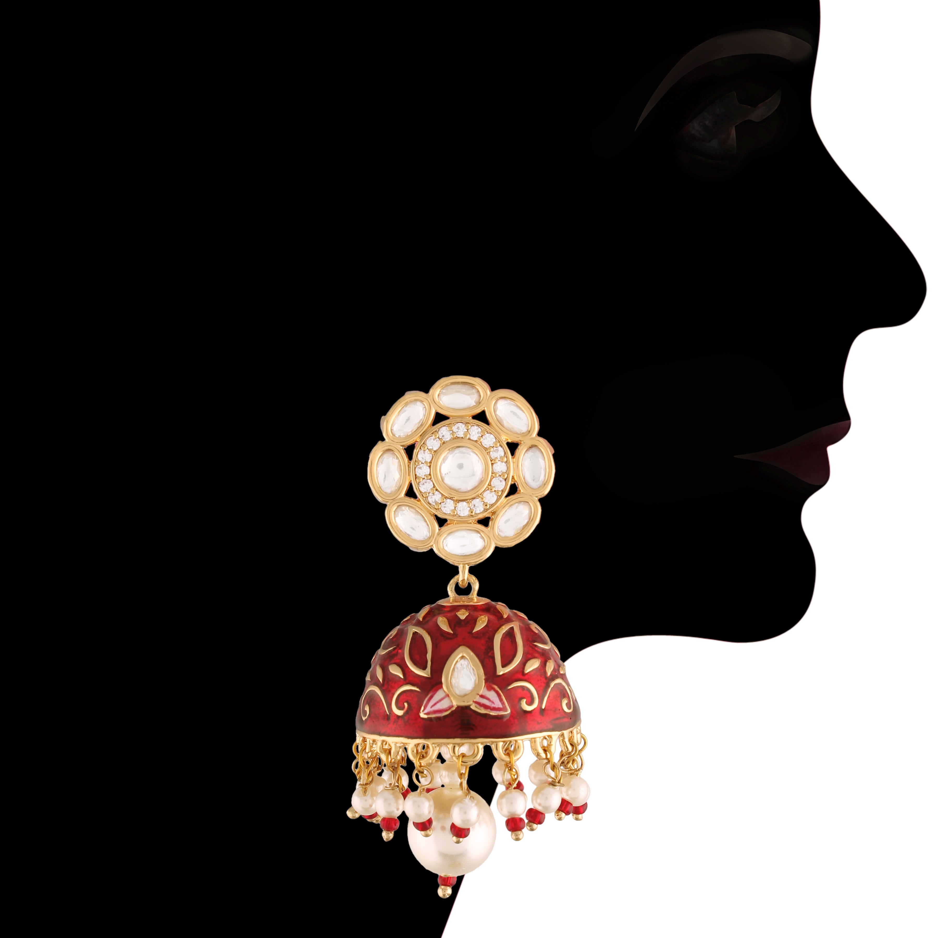 FALAk Maroon Jewellery Set