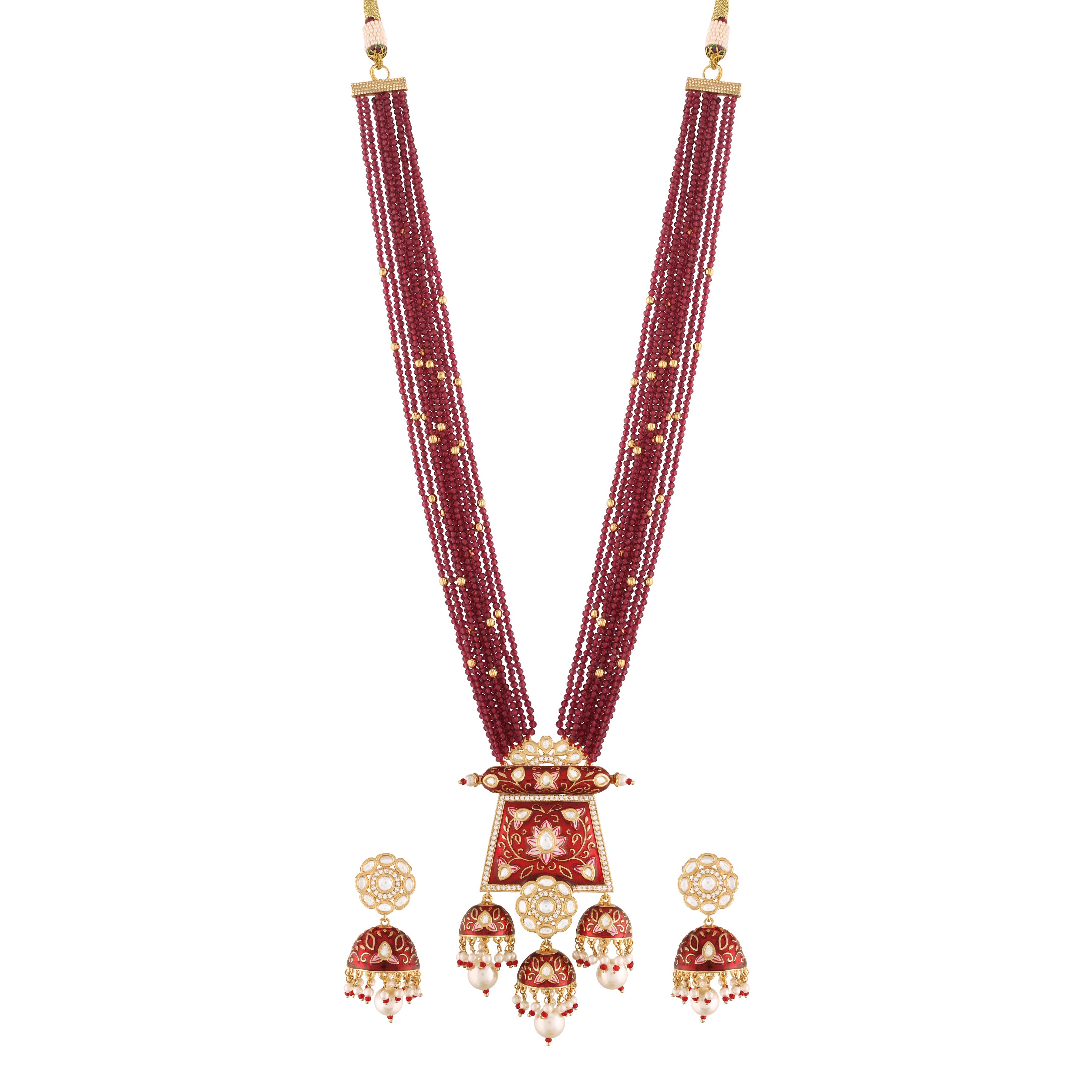 FALAk Maroon Jewellery Set