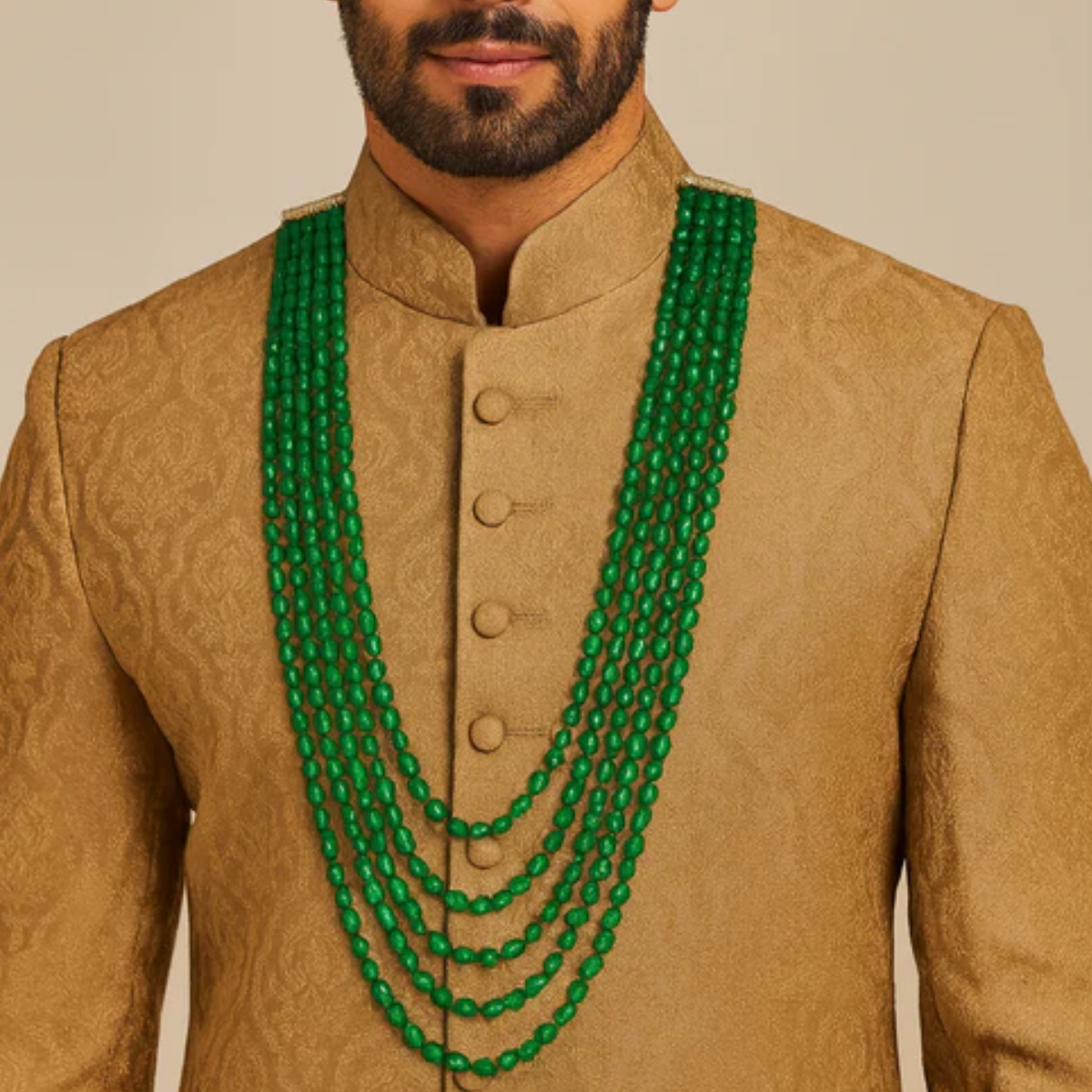 Kush Green Necklace For Men