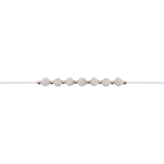 Soft Pom Pom Thread Rakhi with Roli Chawal & Raksha Bandhan Card
