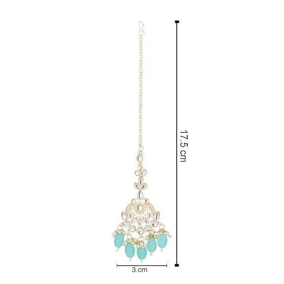 Prushti Turquoise Maangtikka