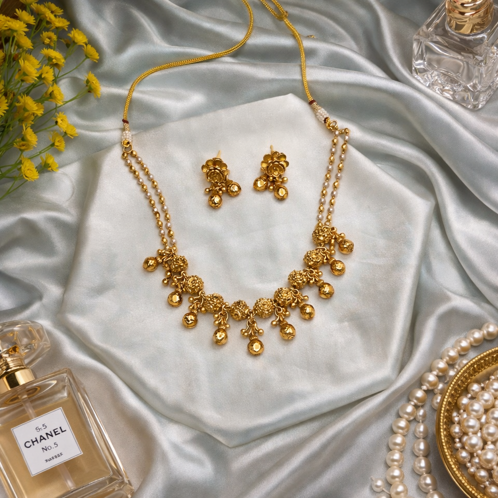 Ayra -Traditional Temple Style Gold-Finished Necklace Set