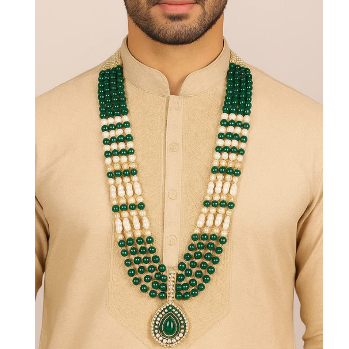 Advik - Green Necklace For Men