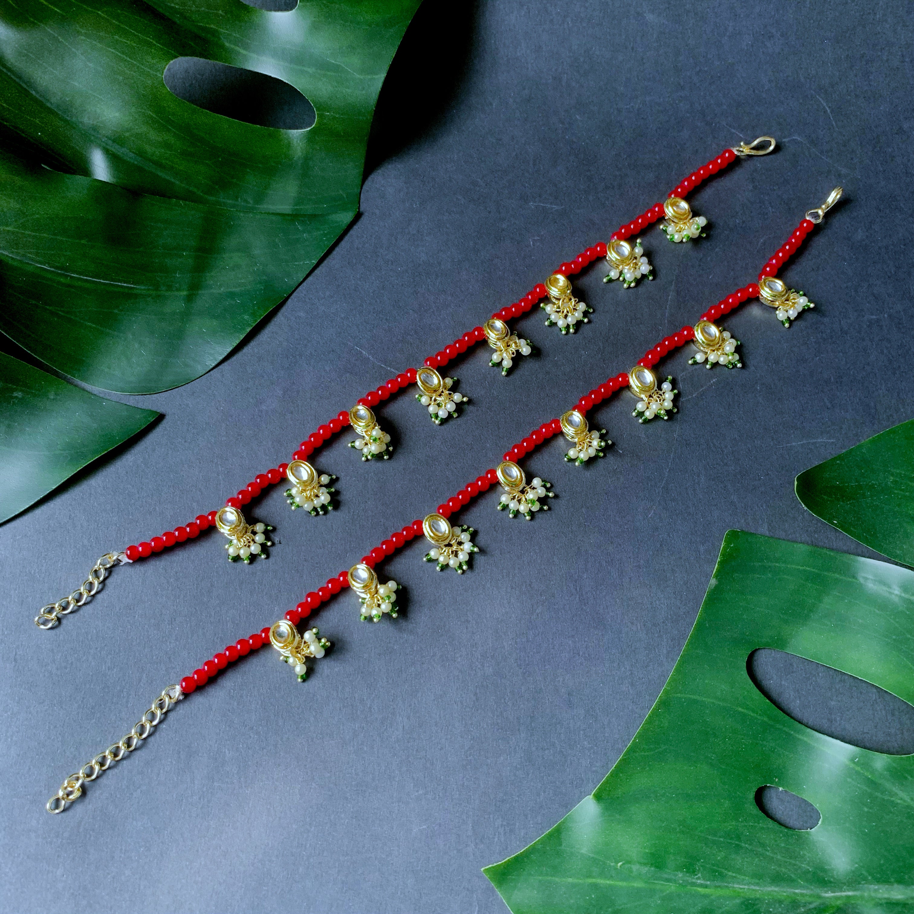 Norika Maroon Payal/ Anklets