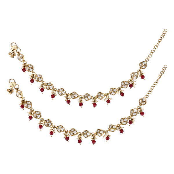 Farsha Maroon Payal/ Anklets