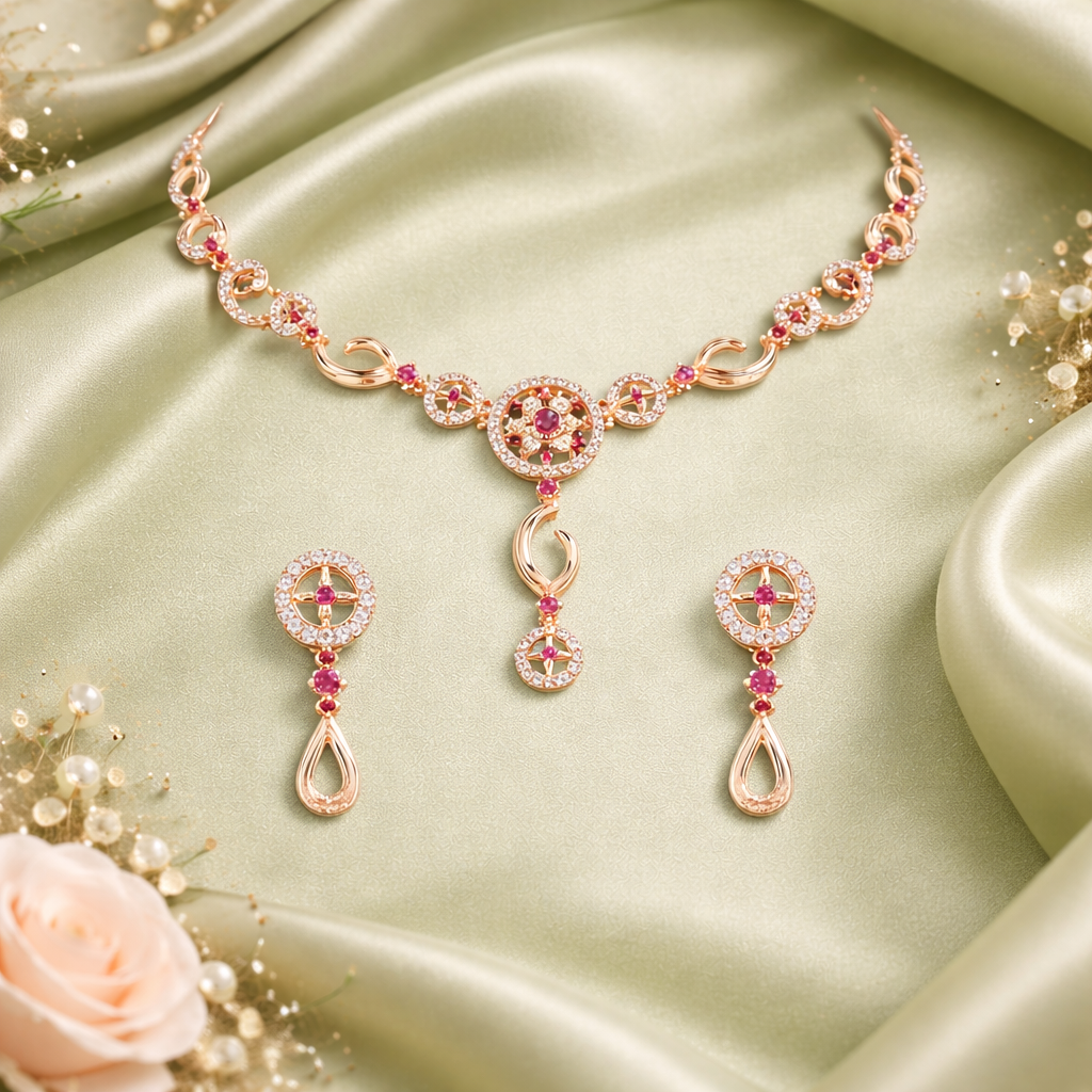 Aanisha - Pink Necklace Set