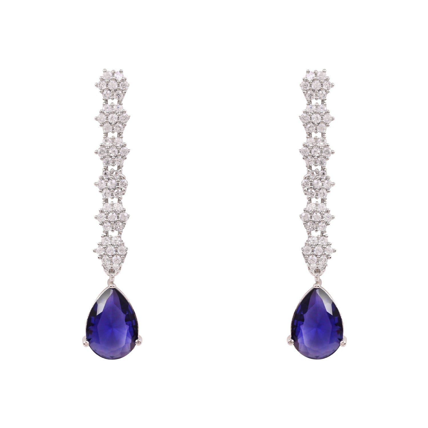 Dhanvi - Silver Blue Necklace Set