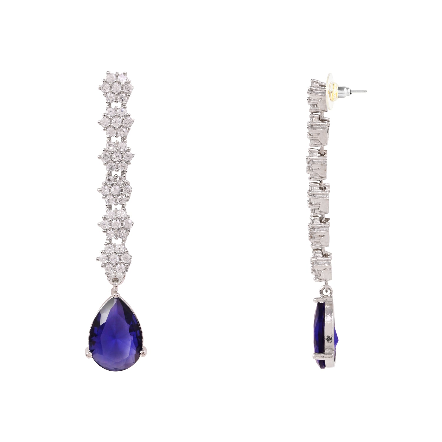 Dhanvi - Silver Blue Necklace Set