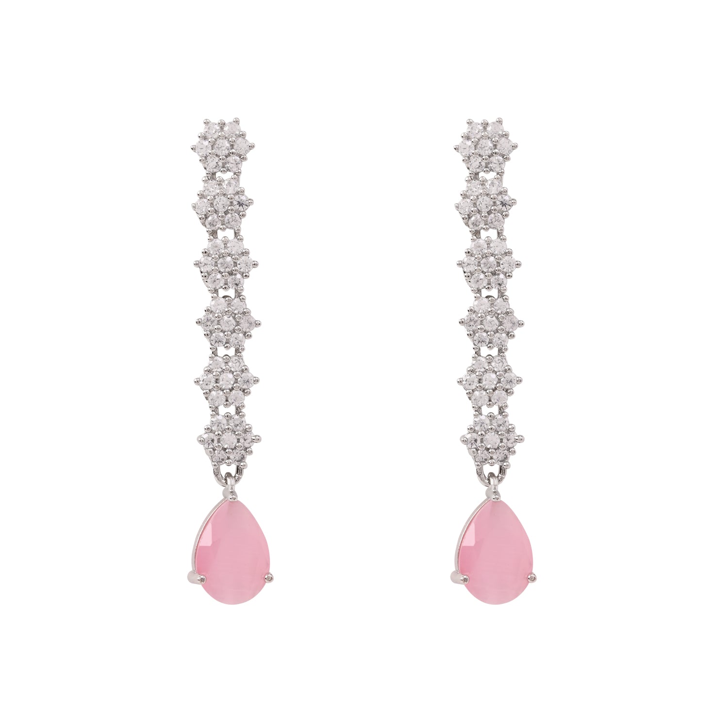 Dhanvi - Silver Pink Necklace Set