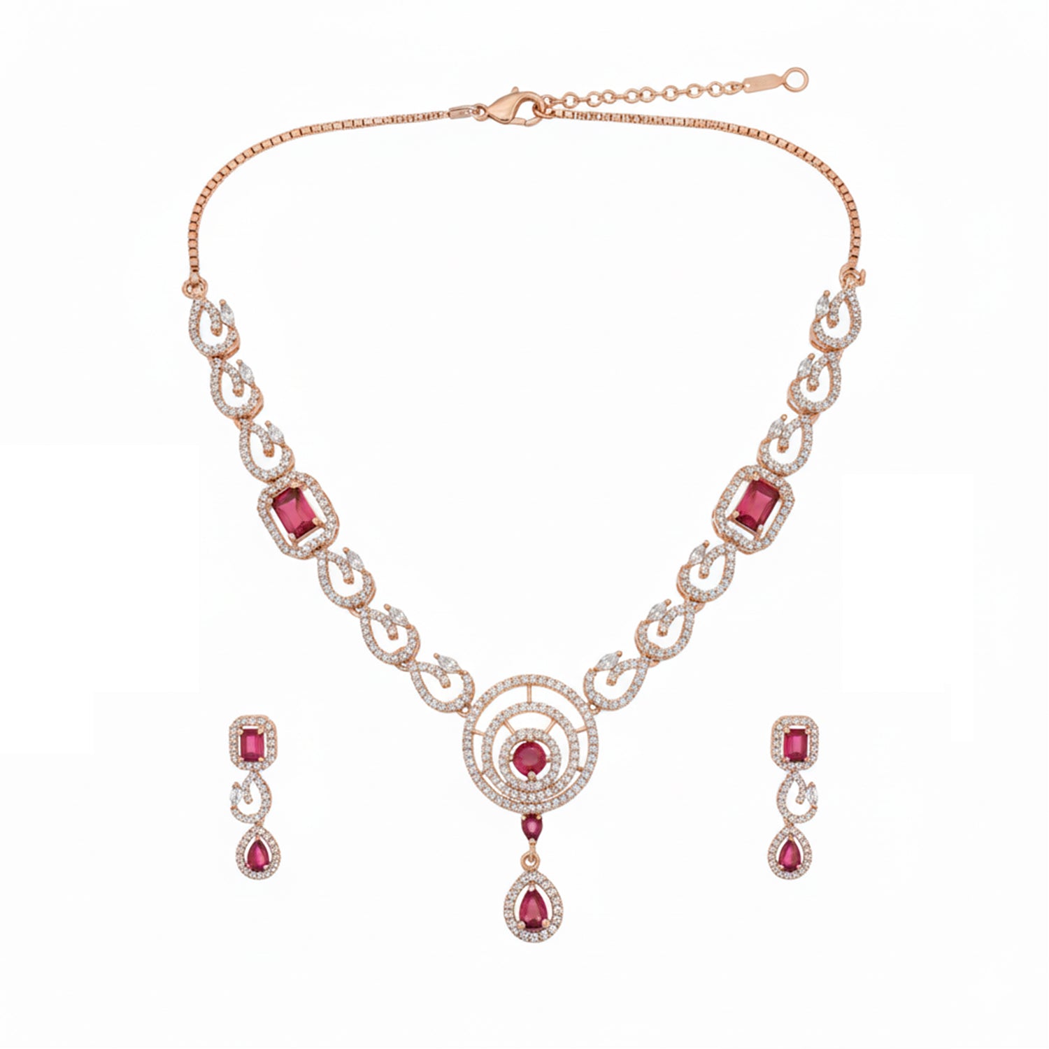 Sarini Ruby Necklace Set