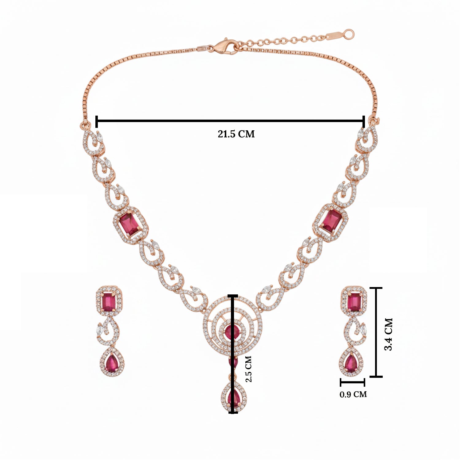 Sarini Ruby Necklace Set
