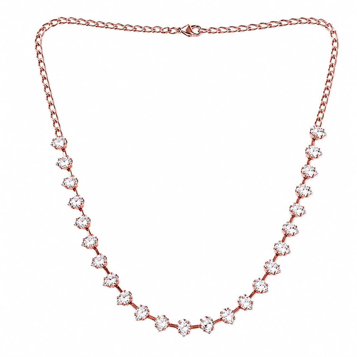 Roselle - Rose Gold cubic Zirconia  Necklace Set with Bracelet