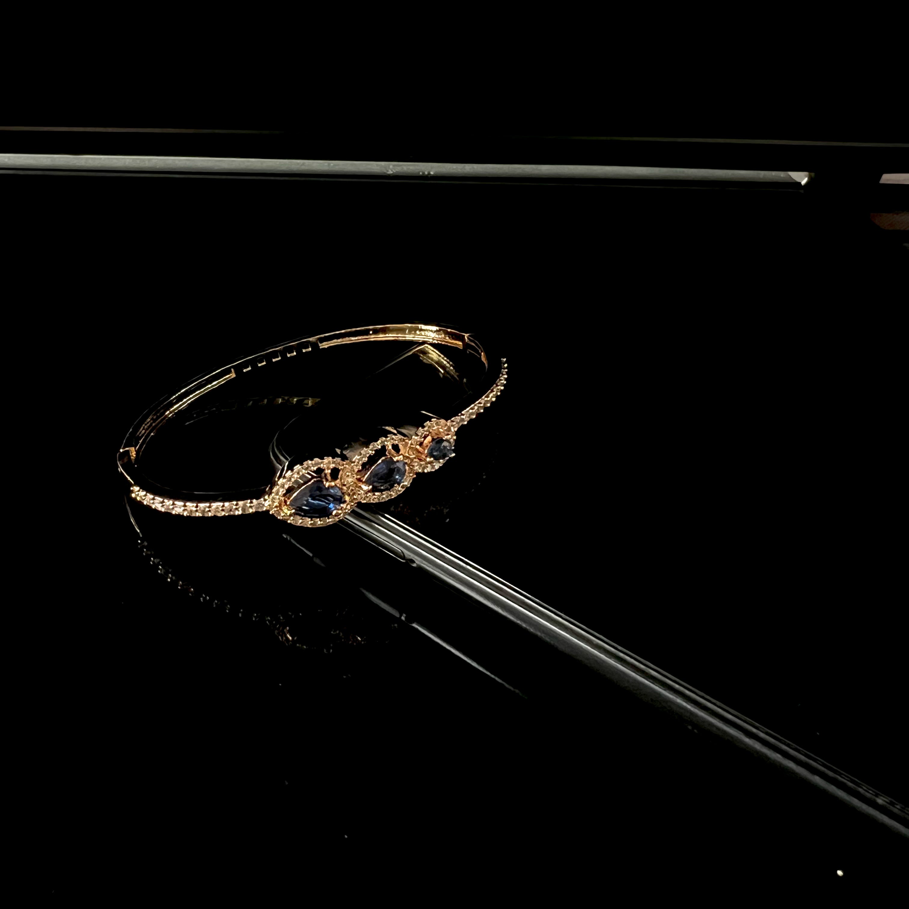Luna RoseGold Blue Zirconia Bracelet