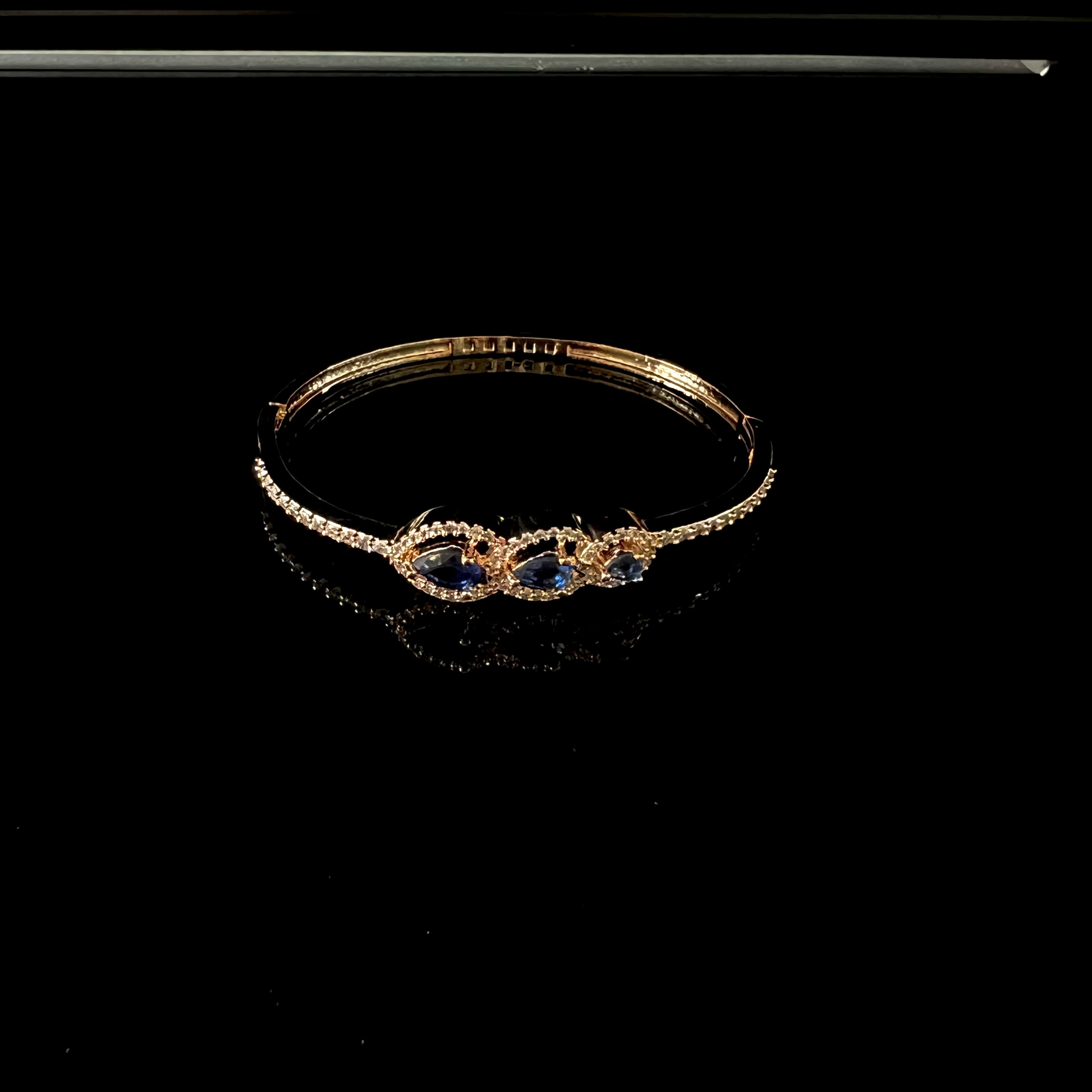 Luna RoseGold Blue Zirconia Bracelet