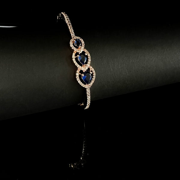 Luna RoseGold Blue Zirconia Bracelet