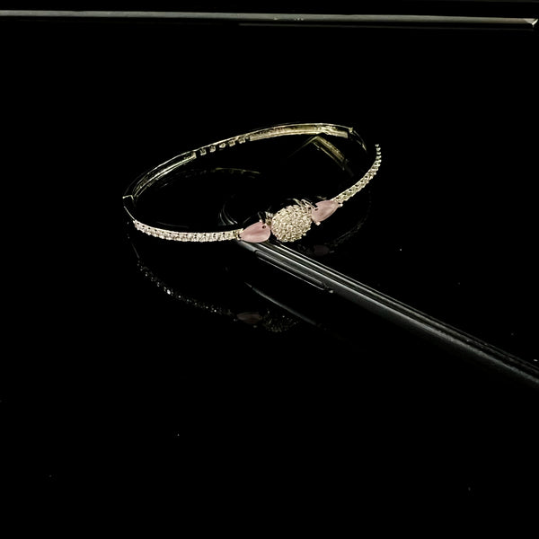 Krista Rhodium Pink Zirconia Bracelet