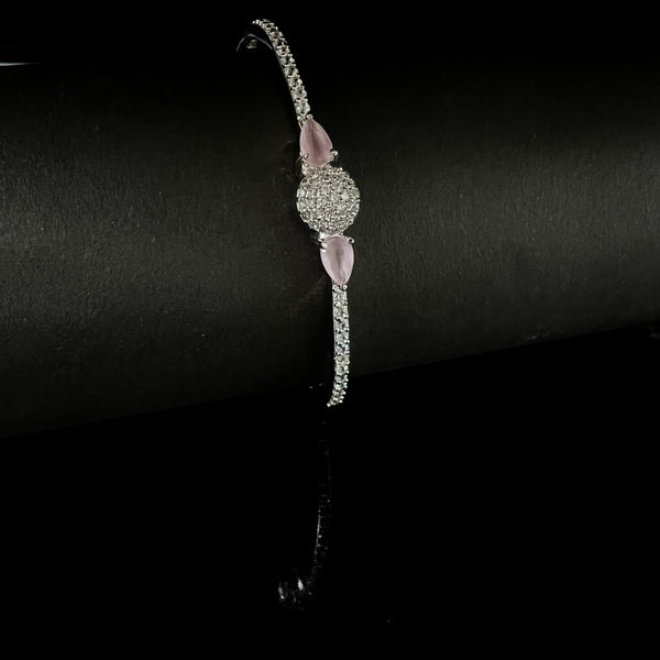 Krista Rhodium Pink Zirconia Bracelet