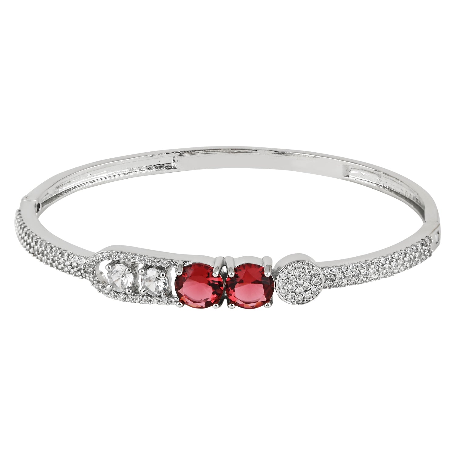 Umaisa Rhodium Ruby Zirconia Bracelet