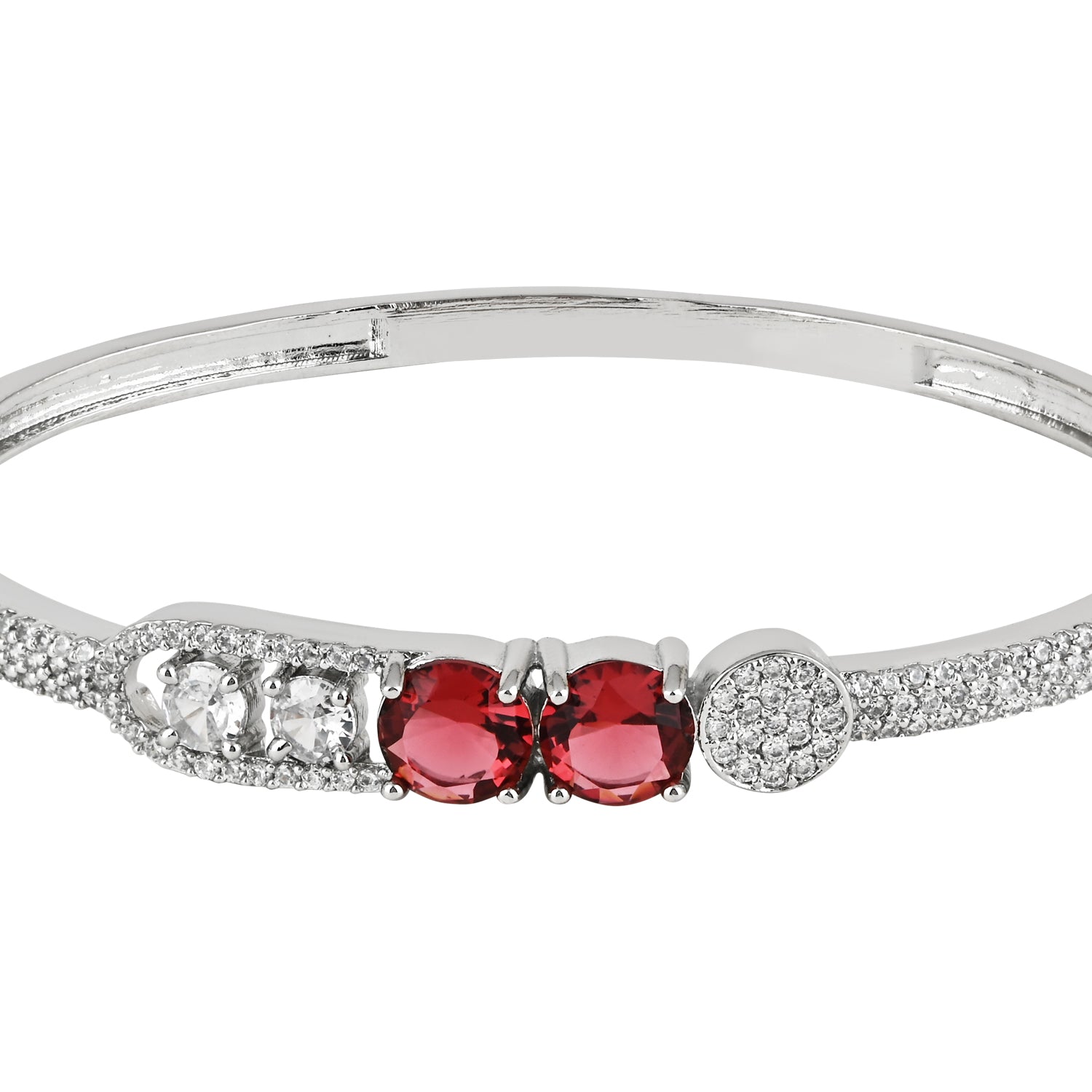 Umaisa Rhodium Ruby Zirconia Bracelet