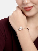 Rose Gold Cubic Zirconia Pendant Set & Adjustable Bracelet