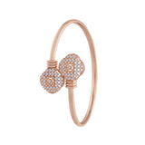 (Pack of 3) Silver & Rose Gold Cubic Zirconia Adjustable Bracelet