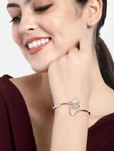 (Pack of 3) Silver & Rose Gold Cubic Zirconia Adjustable Bracelet