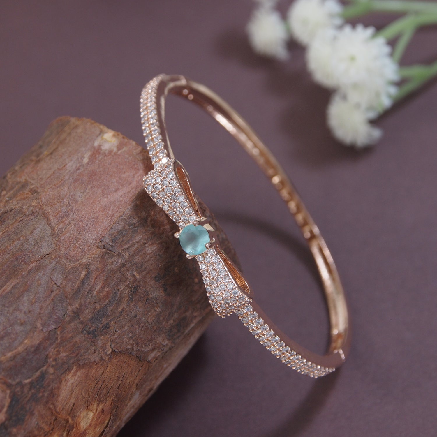 Aviva Rosegold  Mint Zirconia Bracelet