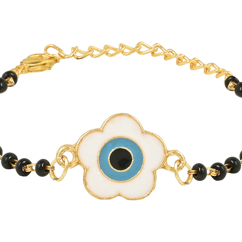Floral Shape Evil Eye Mangalsutra Bracelet