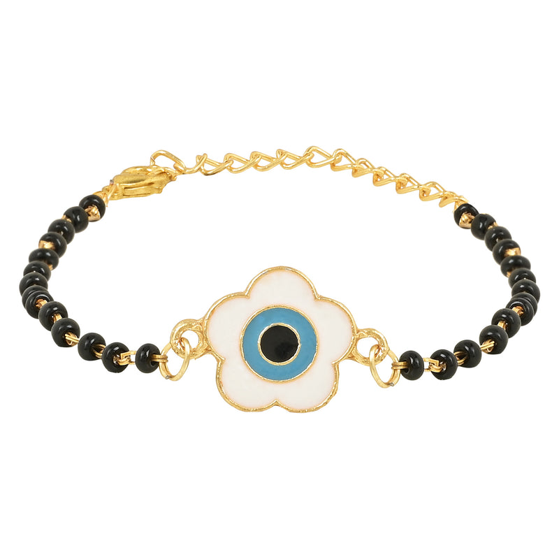 Floral Shape Evil Eye Mangalsutra Bracelet