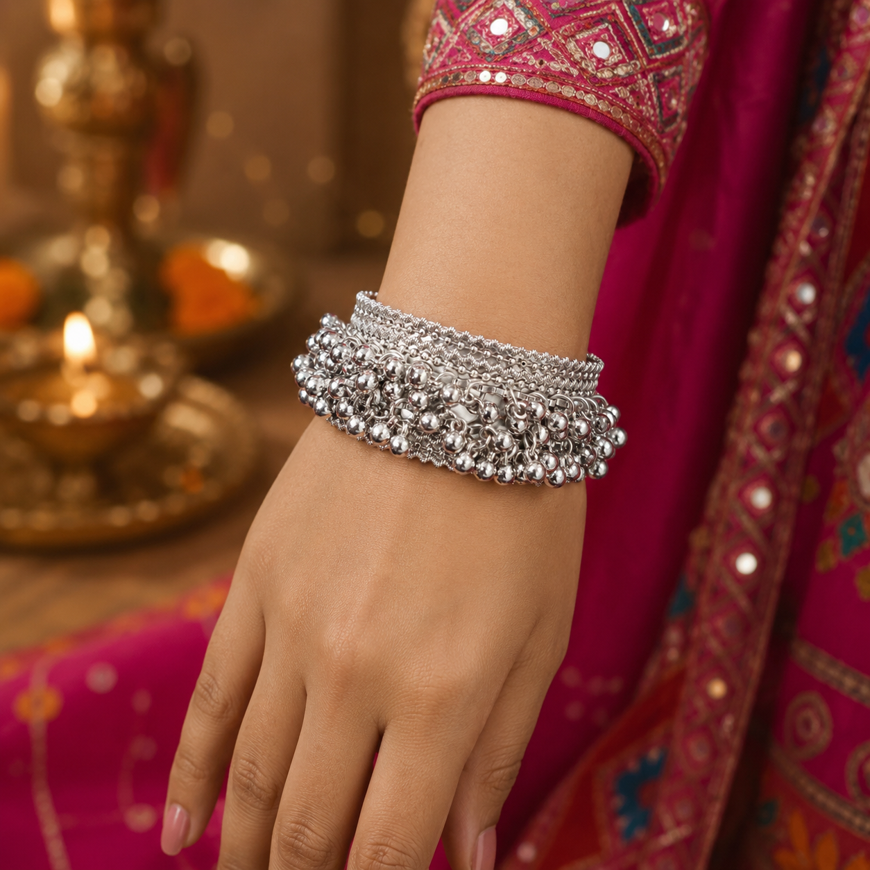 Sarisha Oxidised Cuff Kada