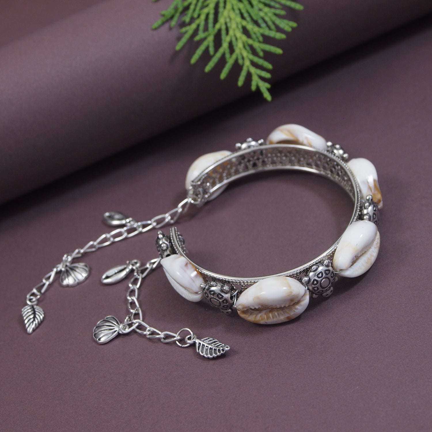 Silver Oxidised Kada Gift Set